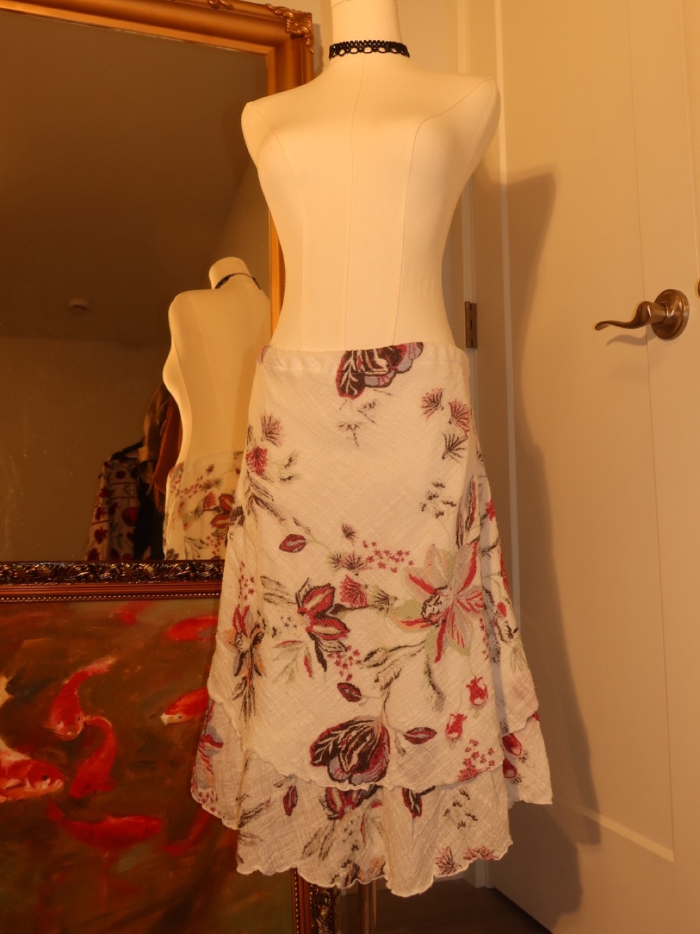 Layered cotton skirt